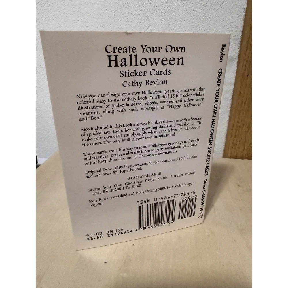 Vintage Halloween Postcard Book With Stickers